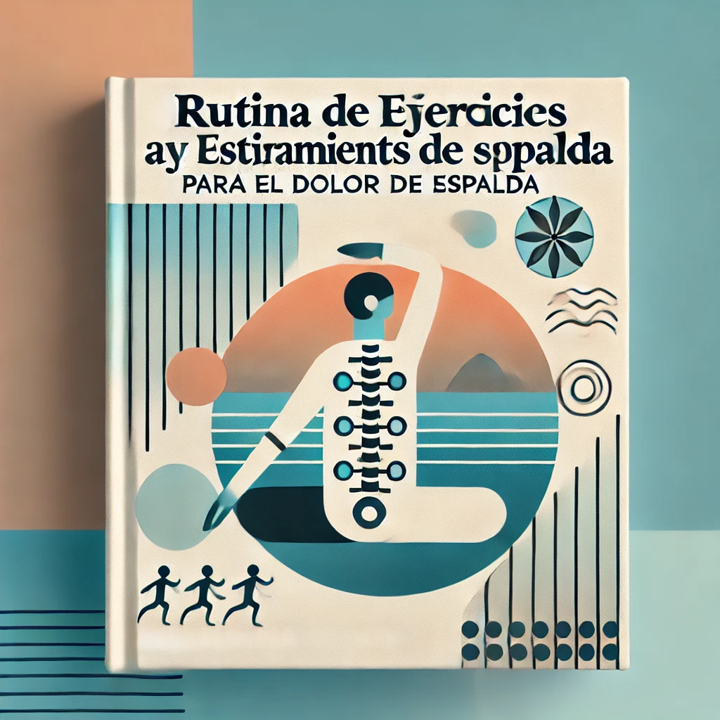 DALL·E 2024-11-01 16.12.17 - Create a square (Instagram-friendly) book cover for 'Rutina de Ejercicios y Estiramientos para el Dolor de Espalda'. The cover should be soothing and