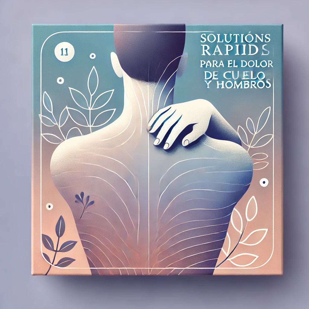 DALL·E 2024-11-01 17.26.33 - Create a high-quality square (Instagram-friendly) book cover for 'Soluciones Rápidas para el Dolor de Cuello y Hombros'. Ensure the title is clear and