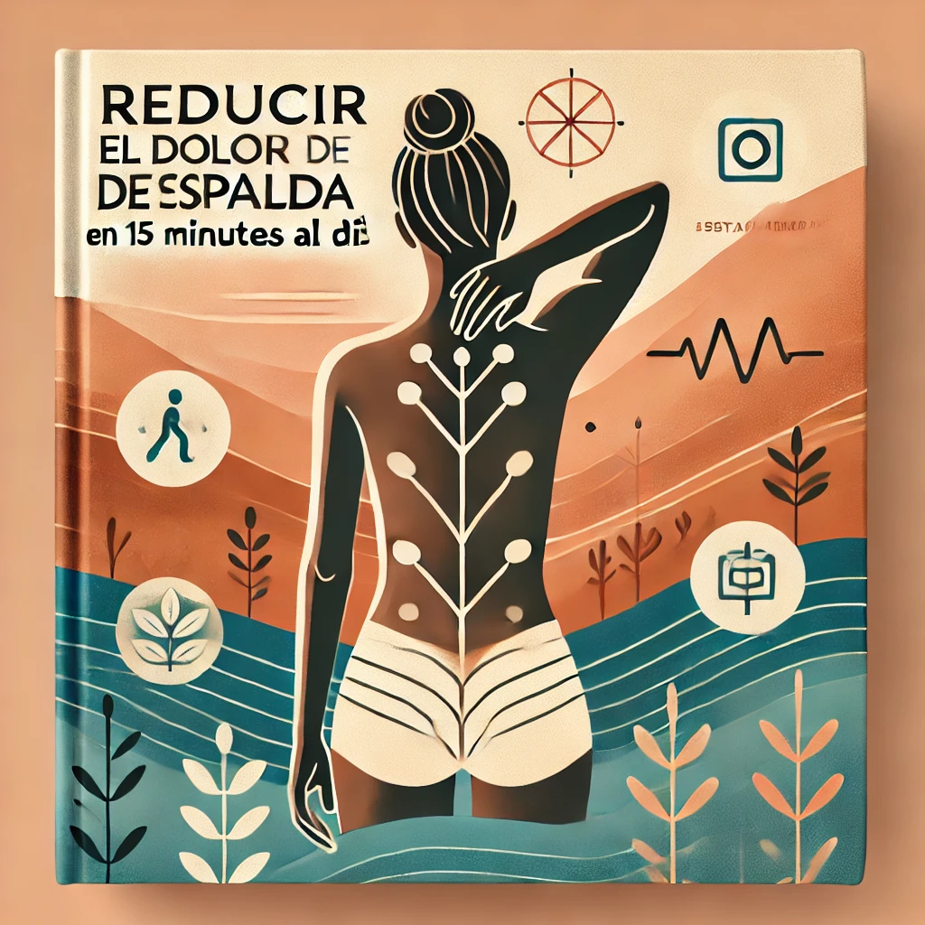 DALL·E 2024-11-01 17.30.08 - Create a second high-quality square (Instagram-friendly) book cover for 'Reducir el Dolor de Espalda en 15 Minutos al Día'. Ensure the title is bold a